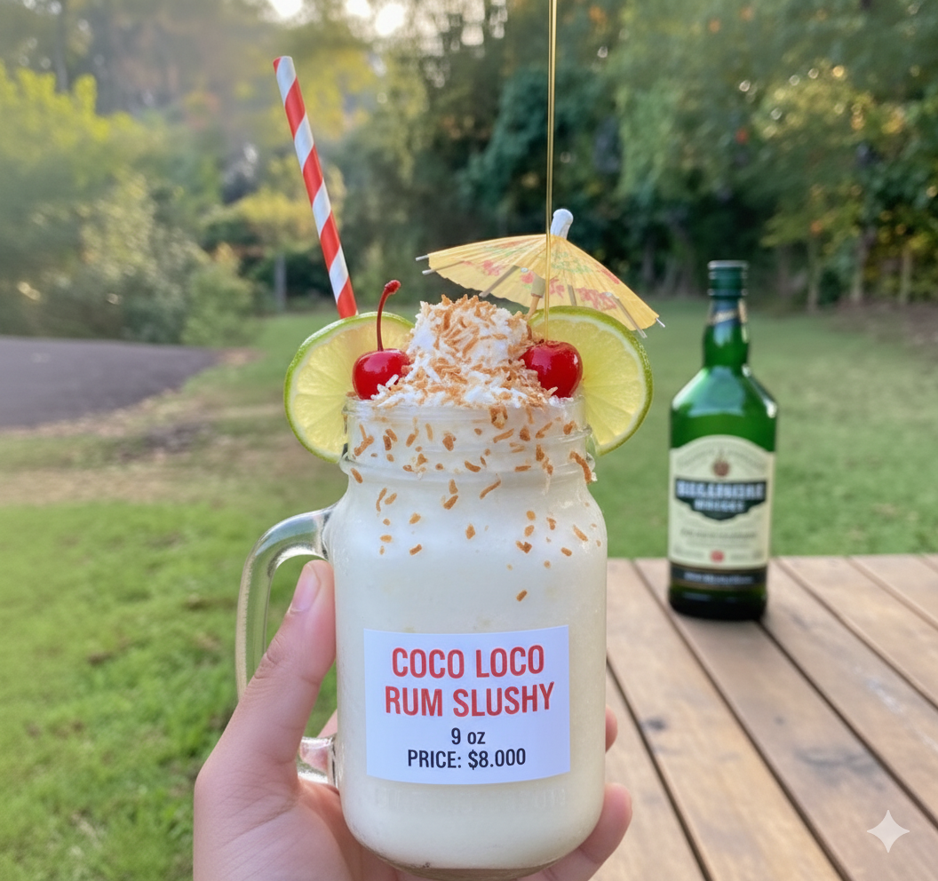 Granizado de coco loco de 9 oz